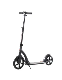 HOMCOM Foldable Kick Scooter with Double Shock Absorption and Big Wheels, Height Adjustable Aluminium Frame Big Wheel Scooter fo
