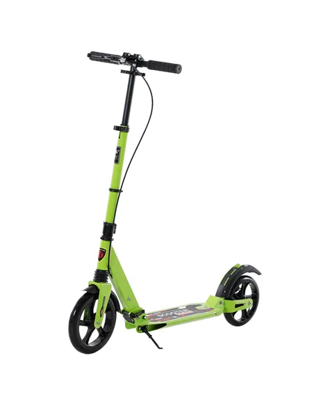 HOMCOM Kick Scooter, Folding 2 Wheel Scooter for 14+ Teens Adults, with Dual Brake System, Dual Suspension, 230mm Big Wheels, 3 