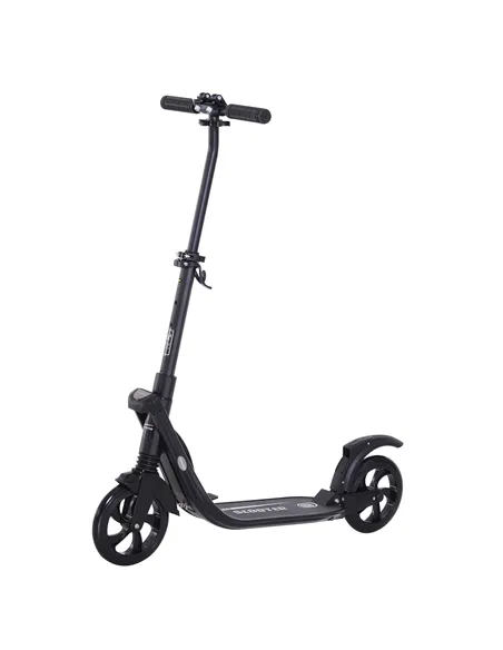 HOMCOM Folding Kick Scooter Hight-Adjustable Urban Scooter w/ Rear Brake, Double Shock Absorption System & 2 Big Wheels, For 14+