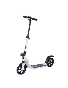 HOMCOM Folding Kick Scooter Hight-Adjustable Urban Scooter w/ Rear Brake, Double Shock Absorption System & 2 Big Wheels, For 14+