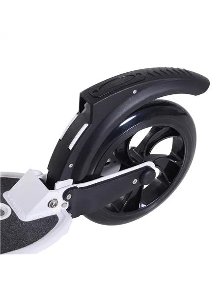 HOMCOM Folding Kick Scooter Hight-Adjustable Urban Scooter w/ Rear Brake, Double Shock Absorption System & 2 Big Wheels, For 14+