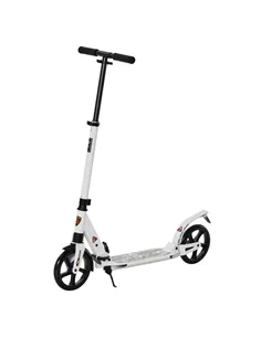 HOMCOM Folding Kick Scooter, Adjustable Ride On Scooter with 200mm Big Wheels and Double Shock Absorption, Urban Scooter for 14+