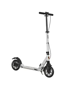 HOMCOM Teen/Adults Aluminium Folding Kick Scooter w/ Shock Mitigation System Silver