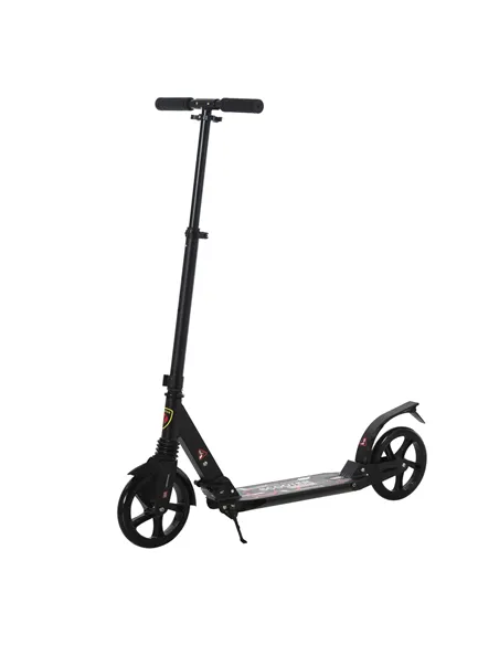 HOMCOM Folding Kick Scooter, Adjustable Ride On Scooter with 200mm Big Wheels and Double Shock Absorption, Urban Scooter for 14+