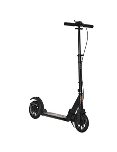 HOMCOM Adult Teens Kick Scooter Foldable Height Adjustable Aluminium Ride On Toy for 14+ w/ Rear Wheel & Hand Brake, 200mm Big W