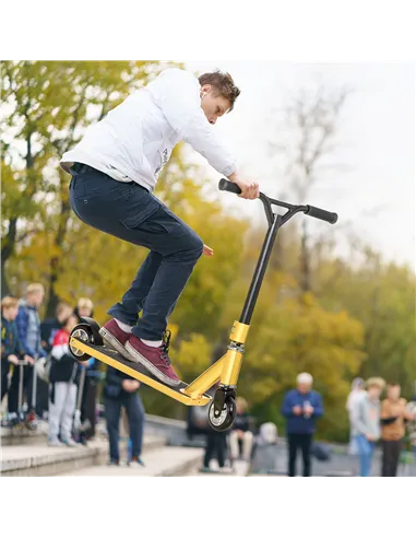 HOMCOM Stunt Scooter, 360° Entry Level Tricks Scooter w/ Lightweight Aluminium Deck and ABEC 7 Bearing, For Age 14+ Beginners, G