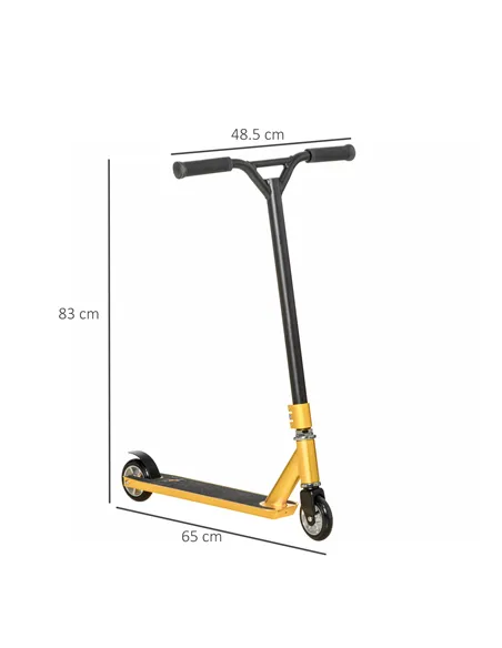 HOMCOM Stunt Scooter, 360° Entry Level Tricks Scooter w/ Lightweight Aluminium Deck and ABEC 7 Bearing, For Age 14+ Beginners, G
