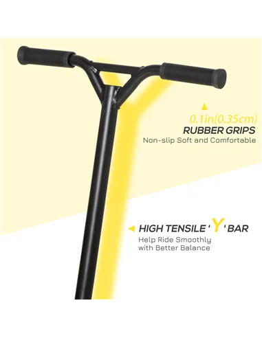 HOMCOM Stunt Scooter, 360° Entry Level Tricks Scooter w/ Lightweight Aluminium Deck and ABEC 7 Bearing, For Age 14+ Beginners, G