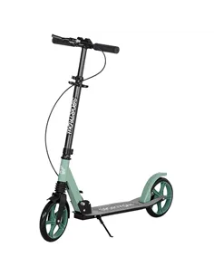 HOMCOM One-click Folding Kick Scooter for 14+ w/ Adjustable Handlebar, Push Scooter with Kickstand, Dual Brake System, Shock Abs