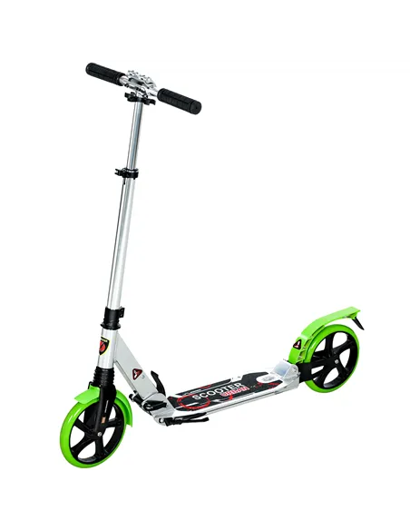 HOMCOM Folding Kick Scooter, Adjustable Ride On Scooter with 200mm Big Wheels and Double Shock Absorption, Urban Scooter for 14+