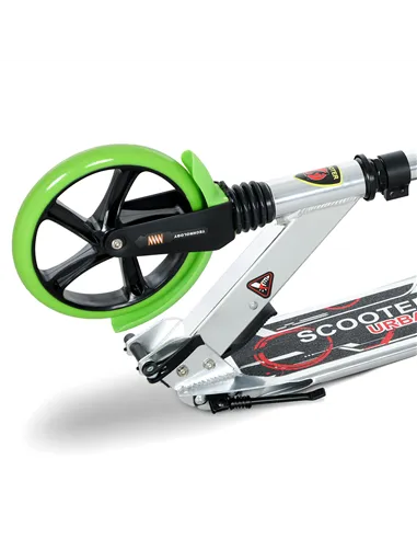 HOMCOM Folding Kick Scooter, Adjustable Ride On Scooter with 200mm Big Wheels and Double Shock Absorption, Urban Scooter for 14+