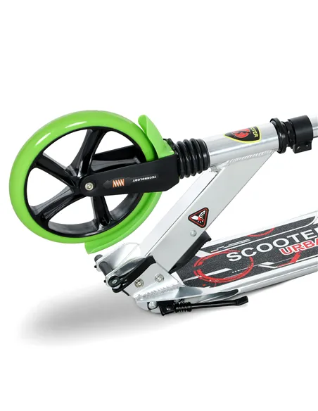 HOMCOM Folding Kick Scooter, Adjustable Ride On Scooter with 200mm Big Wheels and Double Shock Absorption, Urban Scooter for 14+