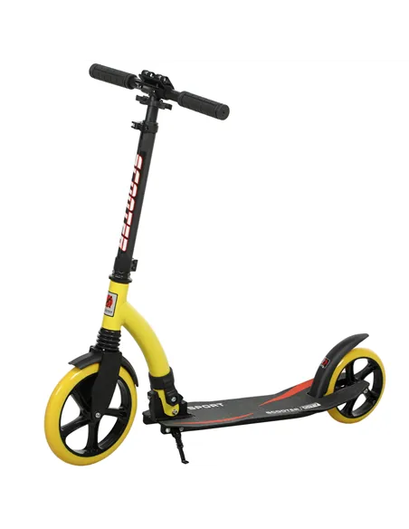 HOMCOM Foldable Kick Scooter with Double Shock Absorption and Big Wheels, Height Adjustable Aluminium Frame Big Wheel Scooter fo