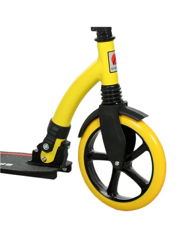 HOMCOM Foldable Kick Scooter with Double Shock Absorption and Big Wheels, Height Adjustable Aluminium Frame Big Wheel Scooter fo