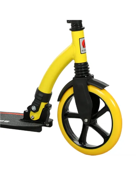 HOMCOM Foldable Kick Scooter with Double Shock Absorption and Big Wheels, Height Adjustable Aluminium Frame Big Wheel Scooter fo