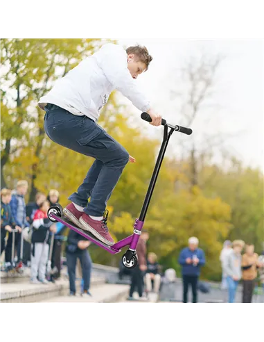 HOMCOM Stunt Scooter, 360° Entry Level Tricks Scooter w/ Lightweight Aluminium Deck and ABEC 7 Bearing, For Age 14+ Beginners, P