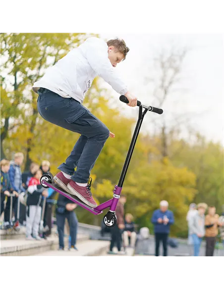 HOMCOM Stunt Scooter, 360° Entry Level Tricks Scooter w/ Lightweight Aluminium Deck and ABEC 7 Bearing, For Age 14+ Beginners, P
