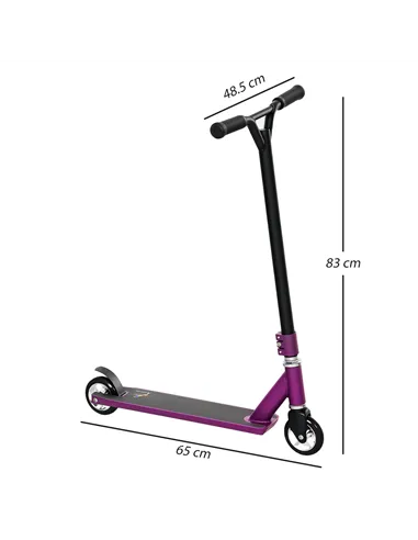 HOMCOM Stunt Scooter, 360° Entry Level Tricks Scooter w/ Lightweight Aluminium Deck and ABEC 7 Bearing, For Age 14+ Beginners, P