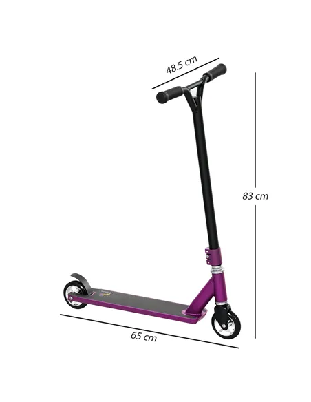 HOMCOM Stunt Scooter, 360° Entry Level Tricks Scooter w/ Lightweight Aluminium Deck and ABEC 7 Bearing, For Age 14+ Beginners, P