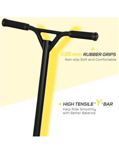 HOMCOM Stunt Scooter, 360° Entry Level Tricks Scooter w/ Lightweight Aluminium Deck and ABEC 7 Bearing, For Age 14+ Beginners, P