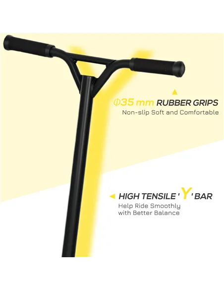 HOMCOM Stunt Scooter, 360° Entry Level Tricks Scooter w/ Lightweight Aluminium Deck and ABEC 7 Bearing, For Age 14+ Beginners, P