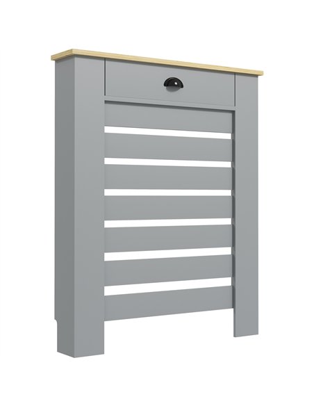 HOMCOM 95.5H x 78Wcm Radiator Cover, with Drawer - Grey