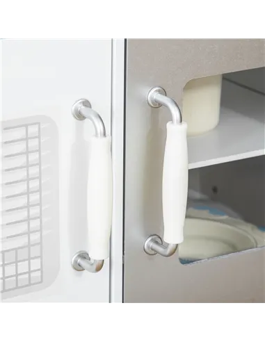 HOMCOM Kids Wooden Play Kitchen Toy Cooking Set Pretend Role Playset, with, Cooking Bench, Stainless Steel Pot for 3-6 Years