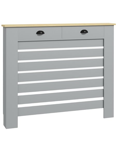 HOMCOM 95.5H x 111Wcm Radiator Cover, with Drawer - Grey