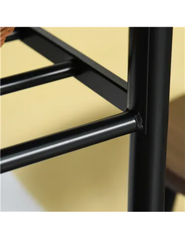 HOMCOM Bar Table Set, Bar Table and Stools Set, Footrest and Storage Shelf, for Kitchen, Dining Room, Pub, Cafe, Black and Oak