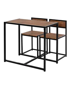 HOMCOM Dining Table and Chairs Set 2, Dining Room Sets, Rectangular Space Saving Table and 2 Chairs for Compact Kitchens, Steel 