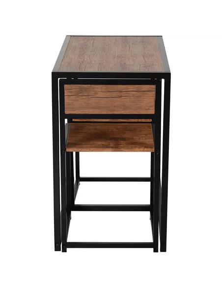 HOMCOM Dining Table and Chairs Set 2, Dining Room Sets, Rectangular Space Saving Table and 2 Chairs for Compact Kitchens, Steel 