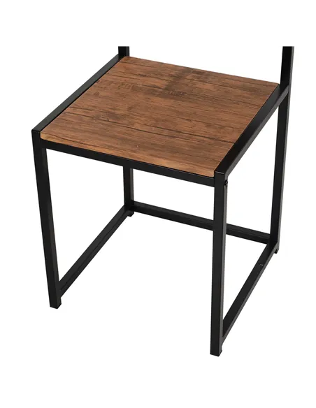 HOMCOM Dining Table and Chairs Set 2, Dining Room Sets, Rectangular Space Saving Table and 2 Chairs for Compact Kitchens, Steel 
