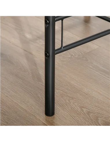 HOMCOM 3-Piece Dining Table Set , Metal Frame Wood Top Breakfast Bar Table Set for 2, Dining Table w/Storage Shelf & 2 chairs