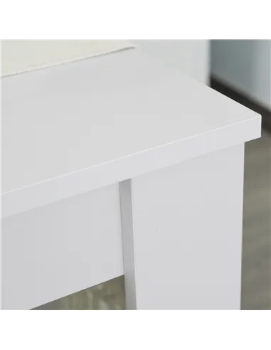 HOMCOM Kitchen Dining Table and 2 Benches Set, Table and Chairs Set for Limited Space, White