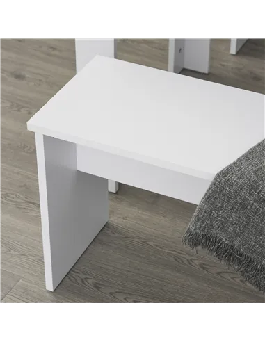 HOMCOM Kitchen Dining Table and 2 Benches Set, Table and Chairs Set for Limited Space, White