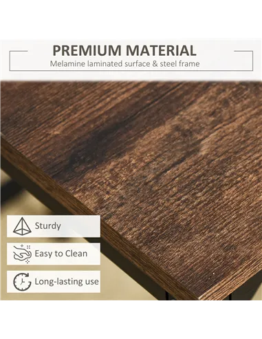 HOMCOM Industrial Rectangular Bar Table Set with 4 Stools for Dining Room, Kitchen, Dinette