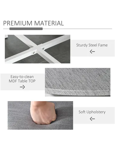 HOMCOM Modern Round Dining Table Set with 4 Upholstered Stools for Dining Room, Kitchen, Grey