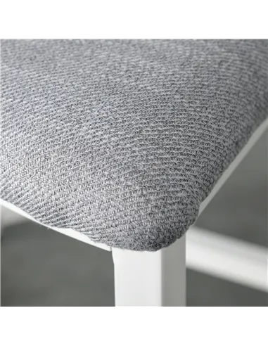 HOMCOM Modern Round Dining Table Set with 4 Upholstered Stools for Dining Room, Kitchen, Grey