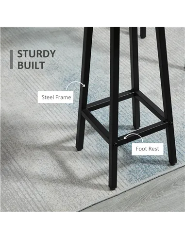 HOMCOM 6-Piece Bar Table Set, 2 Breakfast Tables with 4 Stools, Counter Height Dining Tables & Chairs for Kitchen, Living Room, 