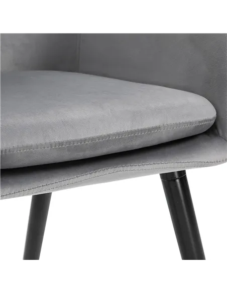 HOMCOM Dining Chairs Set of 2 Modern Upholstered Fabric Velvet-Touch Leisure Chairs with Backrest and Armrests, Lounge Reception