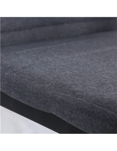 HOMCOM High Back Dining Chairs Modern Upholstered Linen-Touch Fabric Accent Chairs with Metal Legs for Kitchen, Set of 4, Grey