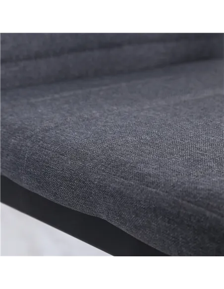 HOMCOM High Back Dining Chairs Modern Upholstered Linen-Touch Fabric Accent Chairs with Metal Legs for Kitchen, Set of 4, Grey