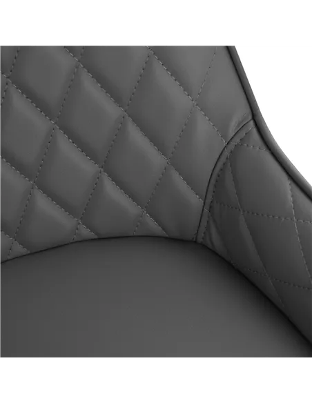 HOMCOM Set Of 2 Quilted PU Leather Dining Chairs with Metal Frame 4 Legs Foot Caps Home Seating Modern Stylish Executive Grey