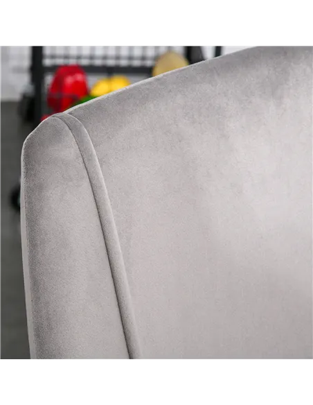 HOMCOM Dining Chairs Set of 2, Modern Upholstered Velvet-Touch Fabric Accent High Back Chairs with Metal Legs for Kitchen, Grey
