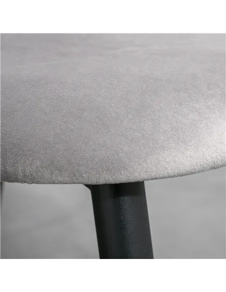 HOMCOM Dining Chairs Set of 2, Modern Upholstered Velvet-Touch Fabric Accent High Back Chairs with Metal Legs for Kitchen, Grey