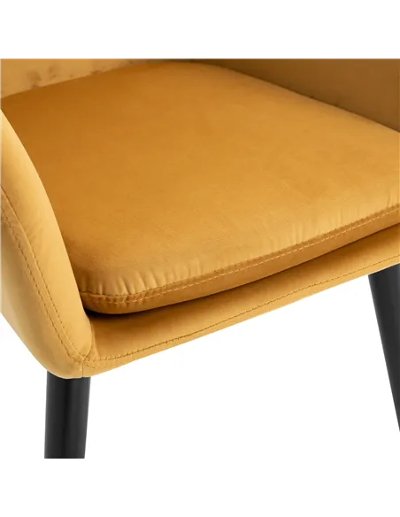 HOMCOM Dining Chairs Set of 2 Modern Upholstered Fabric Velvet-Touch Leisure Chairs with Backrest and Armrests, Lounge Reception