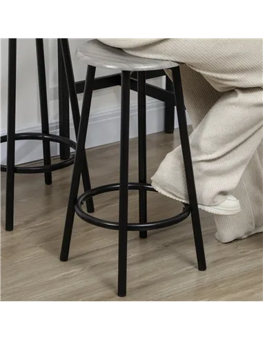 HOMCOM Five-Piece Industrial-Style Bar Table Set - Grey/Black