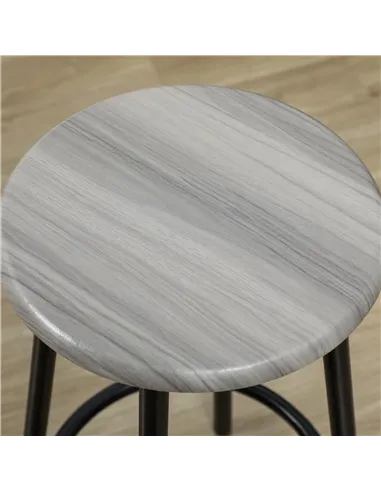 HOMCOM Five-Piece Industrial-Style Bar Table Set - Grey/Black