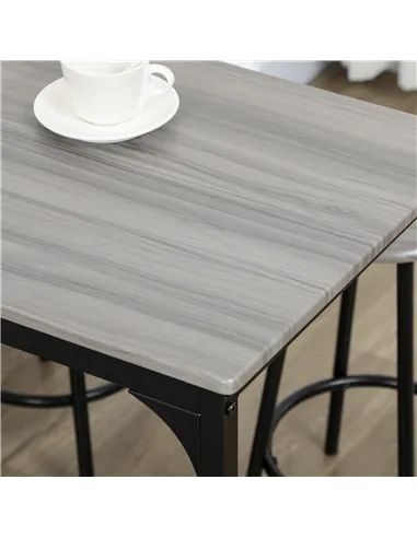 HOMCOM Five-Piece Industrial-Style Bar Table Set - Grey/Black