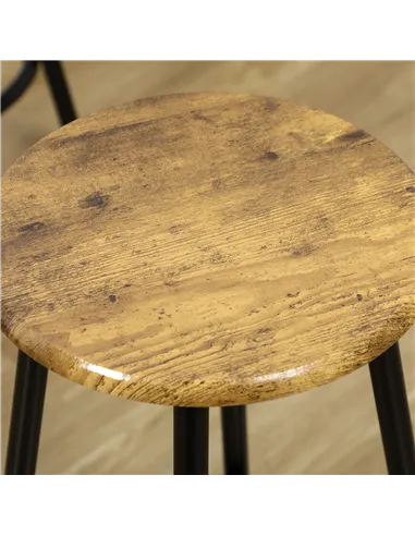 HOMCOM Five-Piece Industrial-Style Bar Table Set - Brown/Black